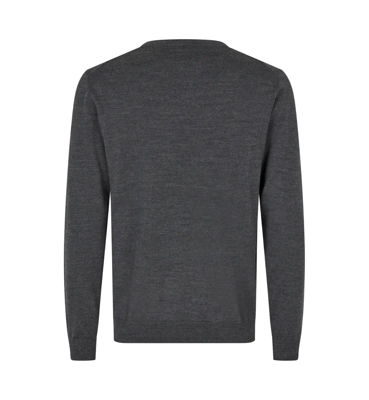 SEVEN SEAS The Knit S670 miesten V-pääntieinen merinovillasekoiteneule, tummanharmaa meleerattu, takaa