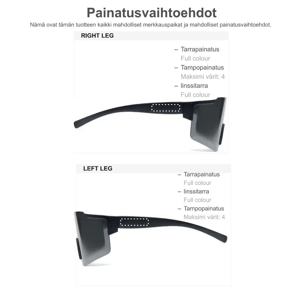 Sport urheilulasit omalla logolla painoalueet -ZigiZagi