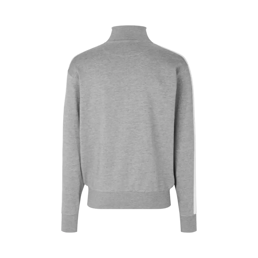 Grey melange collegetakki omalla logolla –  takaa