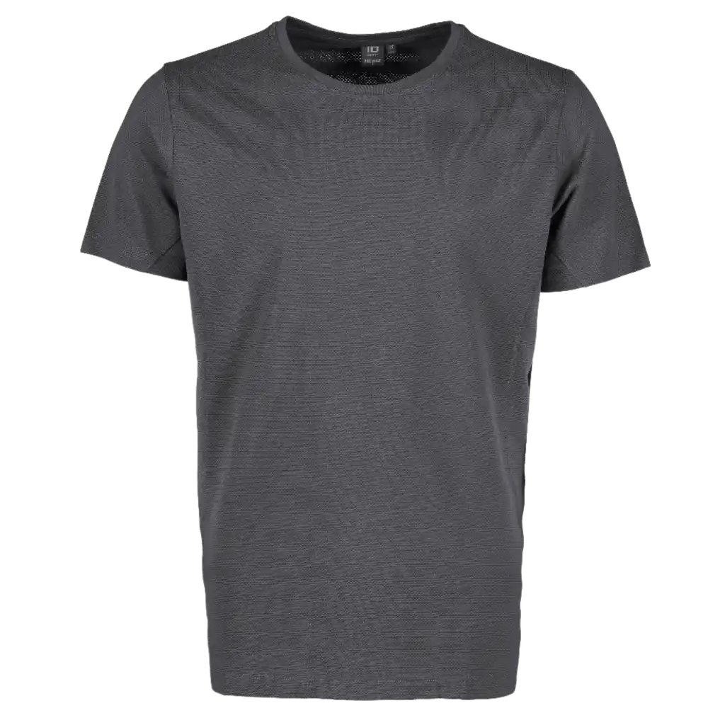 ID® T-shirt Lyocell 0528 Silver Grey – miesten T-paita omalla logolla, TENCEL™-lyocellista ja kierrätyspolyesteristä, OEKO-TEX® Recycled sertifioitu