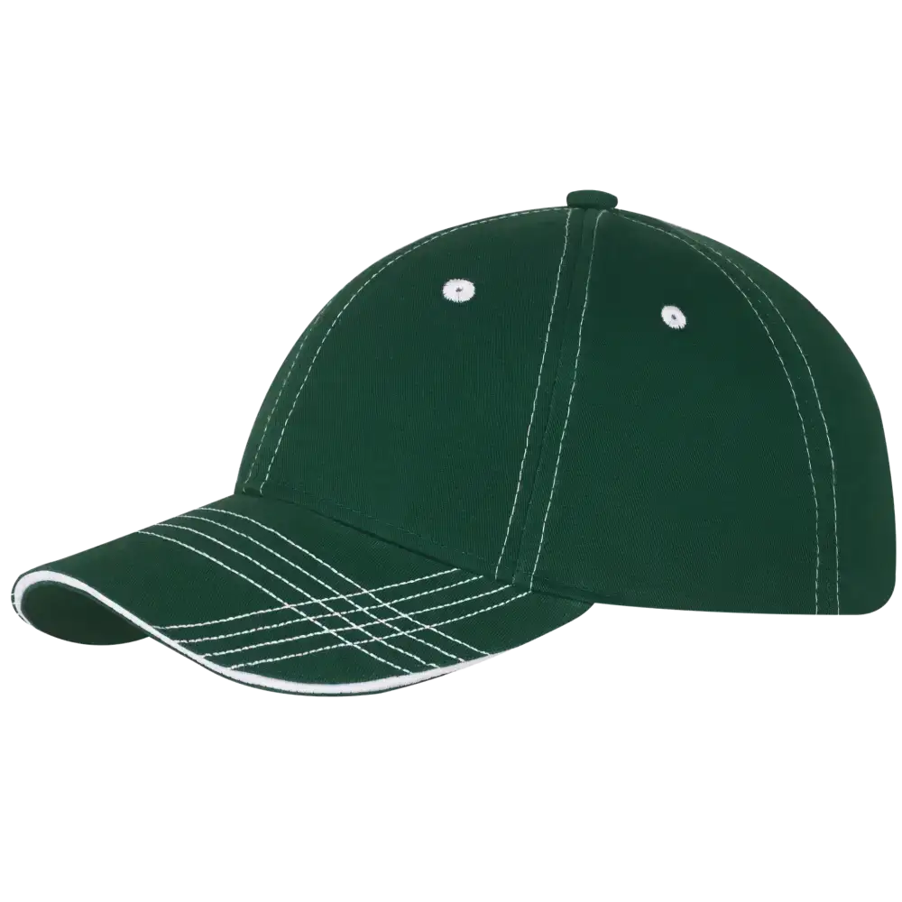 Trendy kontrasti lippis omalla logolla, väri Bottle green