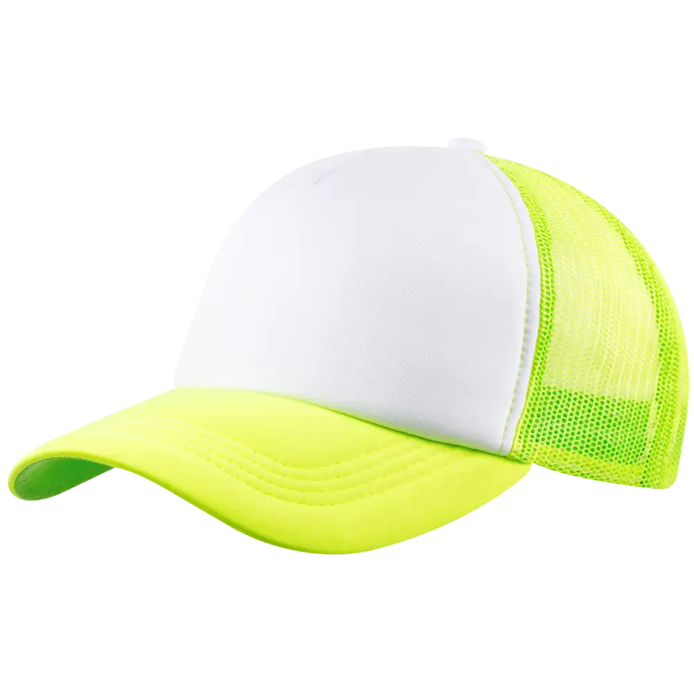 Trucker lippis keltainen omalla logolla-ZigiZagi