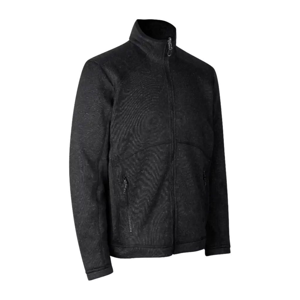 ID® Zip-n-Mix Charcoal Melange – moderni miesten fleece-takki edustuskäyttöön logopainatuksella tai brodeerauksella.