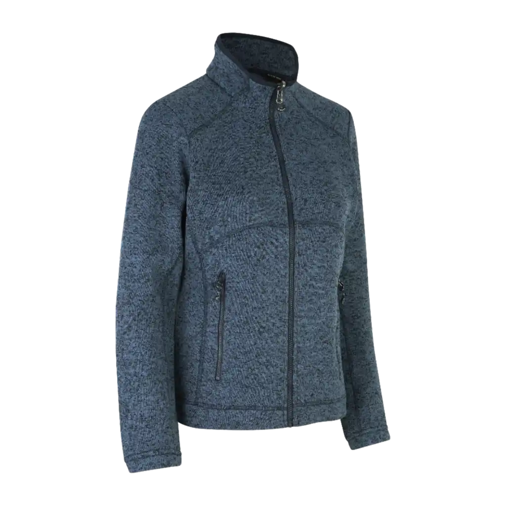 Navy melange — naisten fleece-takki omalla logolla, tummansininen melange, ID® Zip-n-Mix 0848
